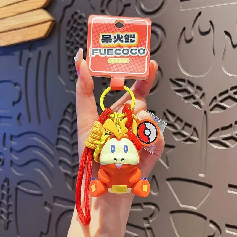 Genuine Pokemon Keychain Pikachu Gengar Sylveon Sprigatito Quaxly Fuecoco Anime Action Figure Toy Keyring Fragrance Pendant Gift — image 6