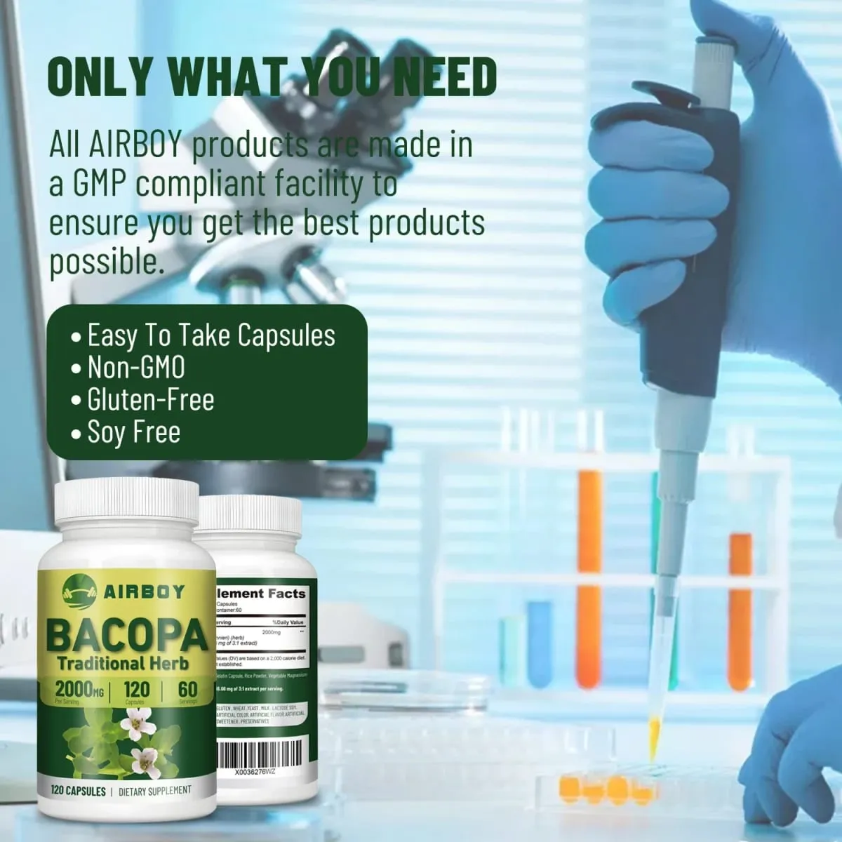 Chiết xuất Bacopa Monnieri - Giúp suy nghĩ minh mẫn và cải thiện trí nhớ Trì hoãn lão hóa daBổ sung — image 5