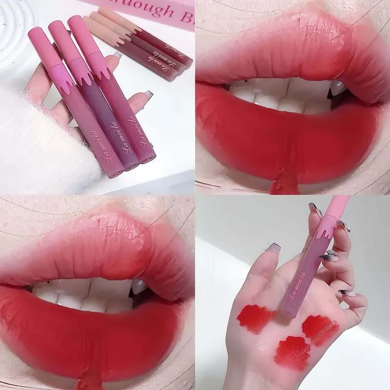 6 สี Velvet Matte Lip Gloss กันน้ำ Non Stick Cup Silky Matte Hawthorn Red Lipgloss เซ็กซี่ Lip Makeup ราคาถูกลิปสติกเครื่องสำอาง — image 3