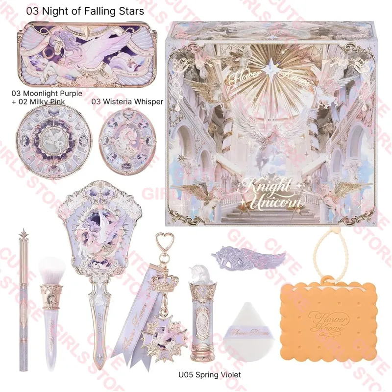 Flower Knows Knight Unicorn Collection Mini All-In Gift Set- with Lipstick Blush Eyeshadow Powder Lip Liner Mirror & Tools — image 13