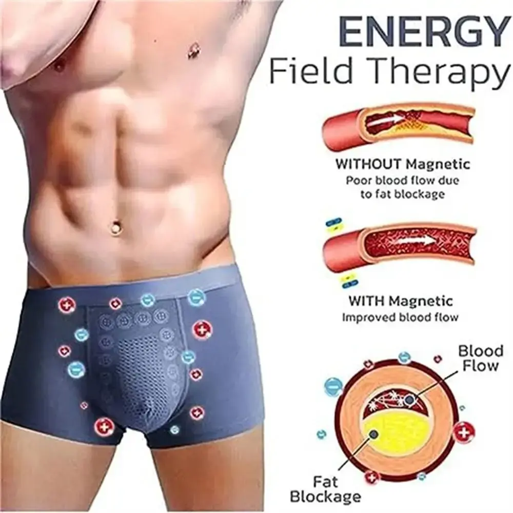 Polyester Erkek iç çamaşırı Gerilebilir Elyaf Manyetik terapi Erkek boxer Rahat Külot Rahat kullanım için — image 6