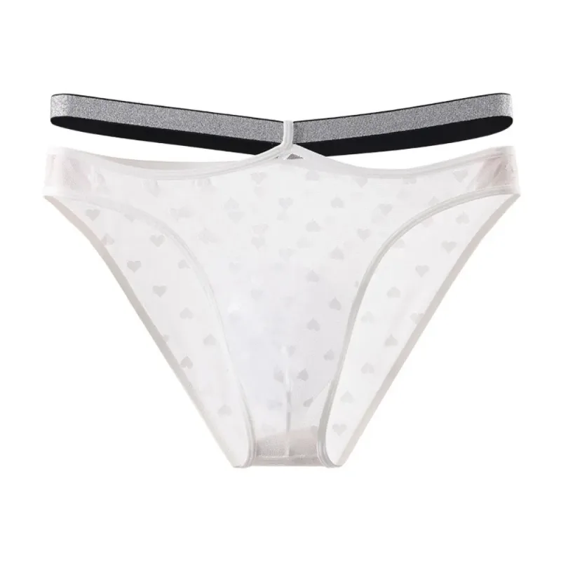 Underpants Lingerie Men's Triangle Panties Mesh Love Heart Men Thin Briefs Large Size Mid Waist Underwear for Men Men — image 17