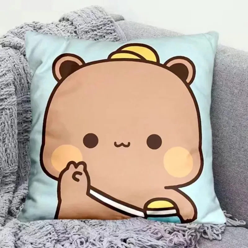 Yier Panda Bantal Comel Bubu Dudu Kartun Bantal Persegi Kawaii Anime Pinggang Lembut Sofa Kusyen Kereta Hiasan Bilik Tidur Rumah — image 5