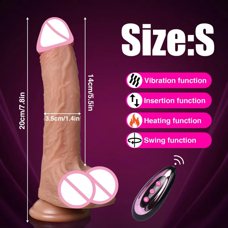 Gode réaliste vibrateur télescopique en Silicone, pénis de Masturbation pour femmes, bite de poussée, chauffage pour adultes, jouets sexuels télécommandés — image 16