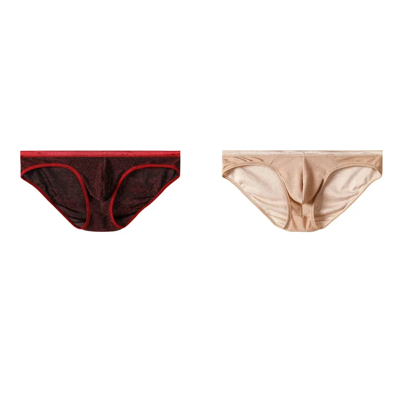 Herren-Höschen aus Eisseide, dreieckig, sexy, U-förmig, dünne Slips, atmungsaktives Mesh, niedrige Taille