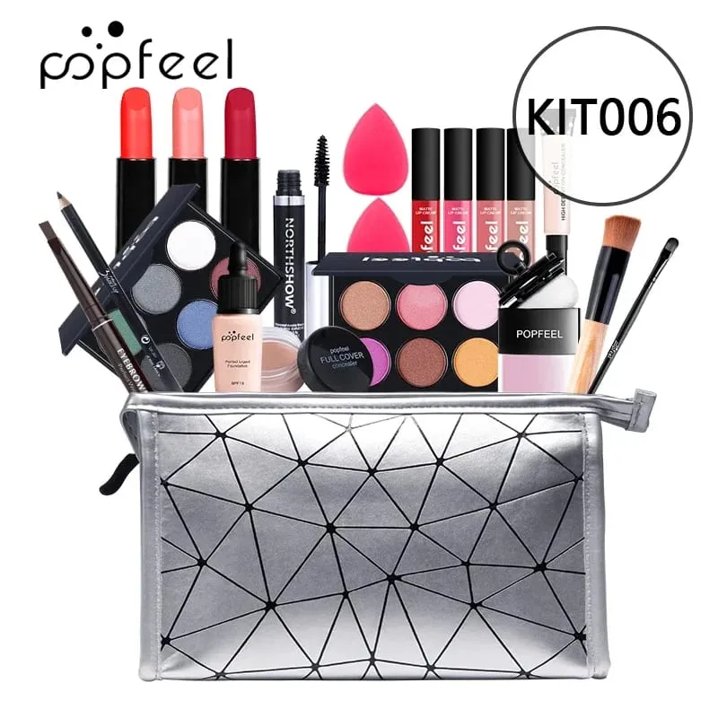 Kit de maquiagem profissional para meninas, sombra, creme, corretivo, blush, brilho labial, batom, pincel de maquiagem feminino, conjunto de maquiagem — image 8