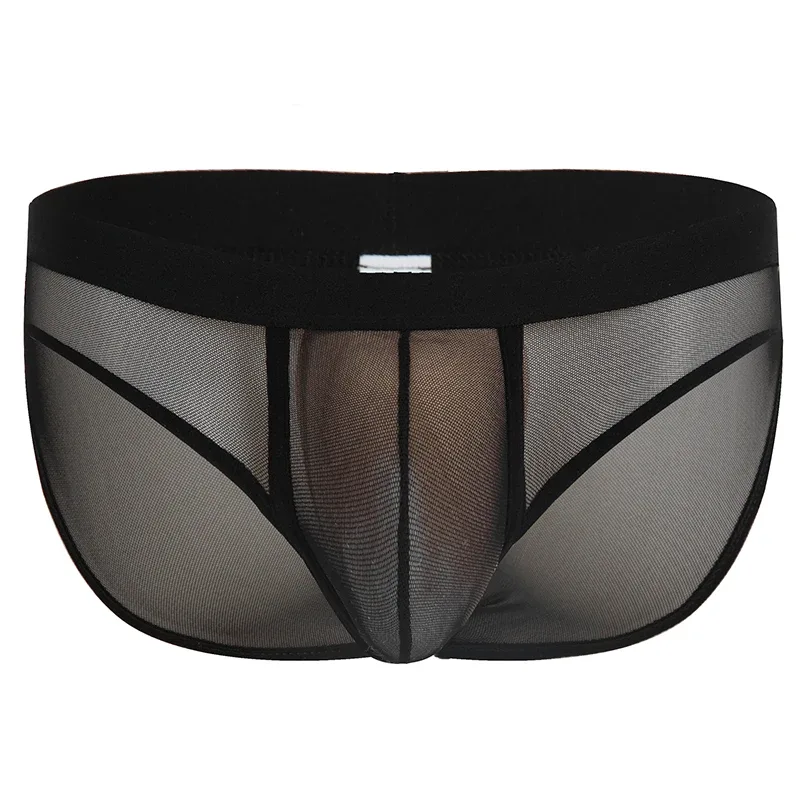 Fashion Solid Color Men Underwear Mesh Breathable Briefs Underpants Low Waist Trunks Male — image 13