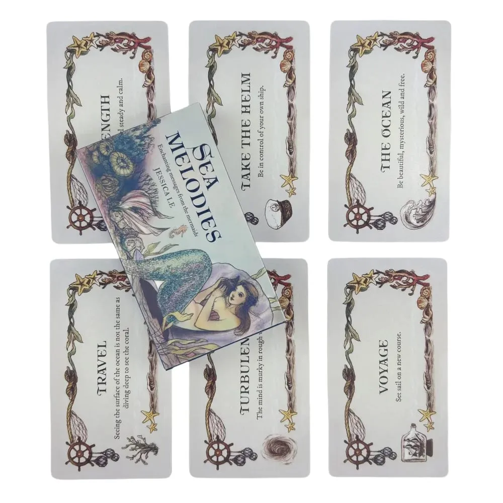 Sea Melodies Oracle Cards A 40 Deck Message From The Mermaids Tarot English Visions Divination Edition Board Playing Games — image 1