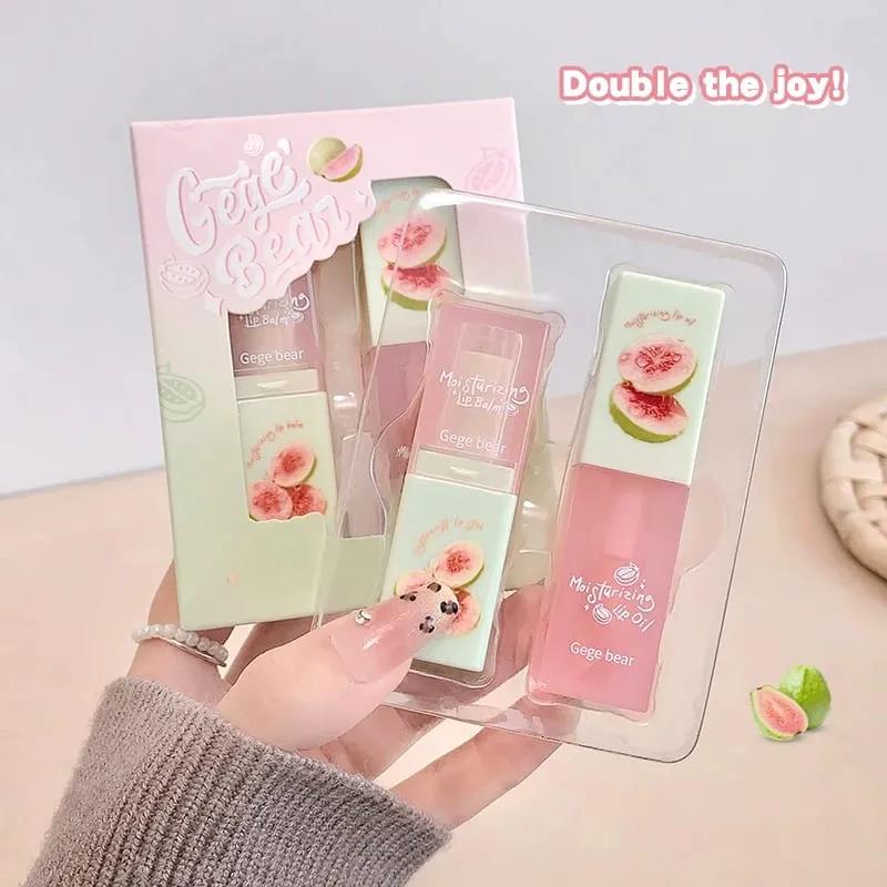 Coffret cadeau de cosmétiques « Gege Bear » (ensemble de cosmétiques de peinture transparente rouge à lèvres et brillant à lèvres hydratants fruités) — image 2