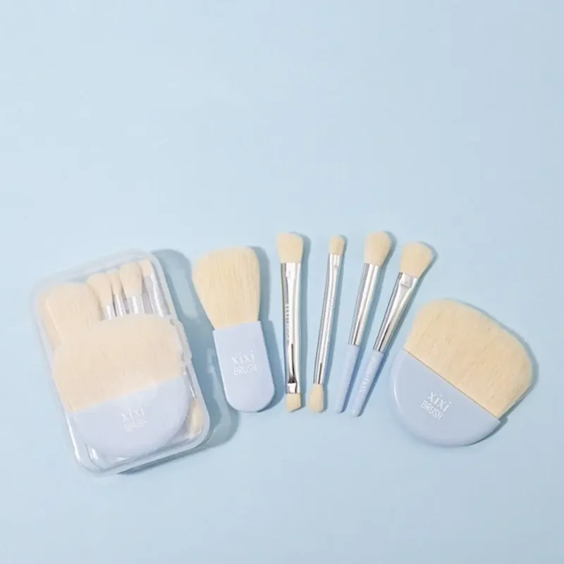Bộ 6 Cọ Trang Điểm Mini Có Hộp Di Động Mềm Mại Du Lịch Che Khuyết Điểm Bàn Chải Làm Đẹp Kem Nền Phấn Mắt Dụng Cụ Lông Mi Bàn Chải — image 2