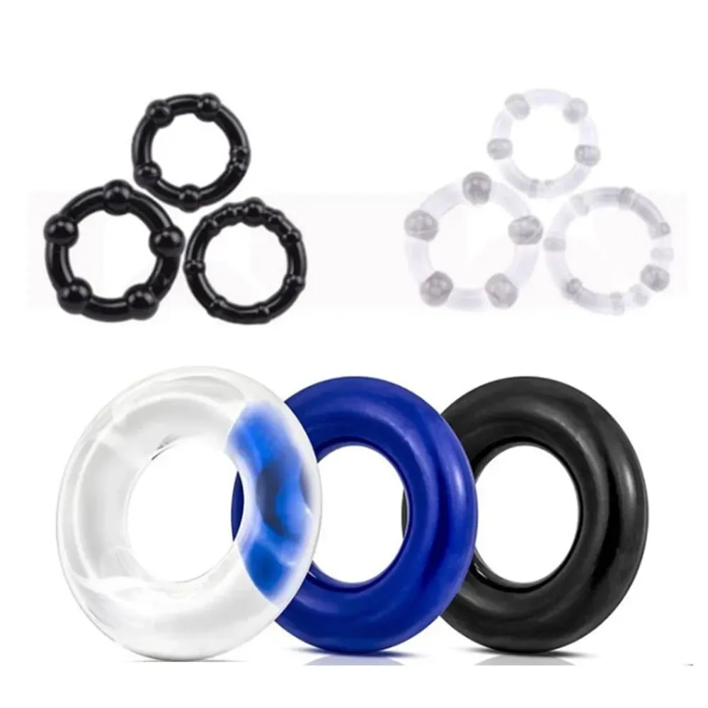 Silicone Cock Penis Rings with Enlargers Erection Enhancing Ultra Soft Long Lasting Stronger Adult Sex Toys for Men Couples — image 1