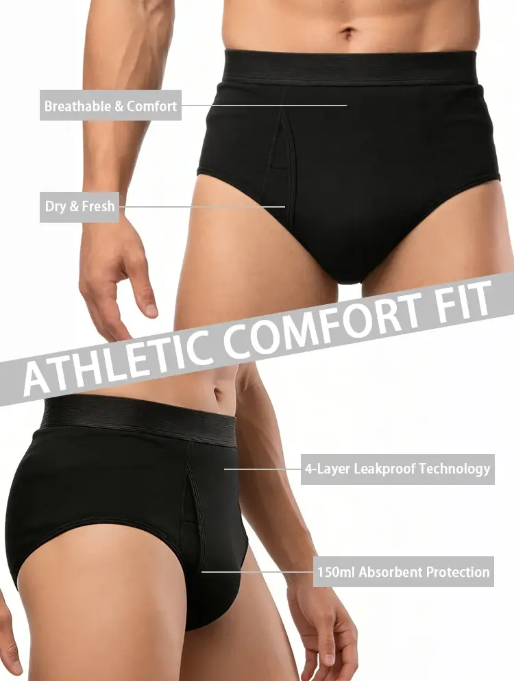 Incontinence hommes slips aîné confortable culotte urinaire inodore boxeurs absorption maximale Boyshorts étanche coton caleçon — image 6