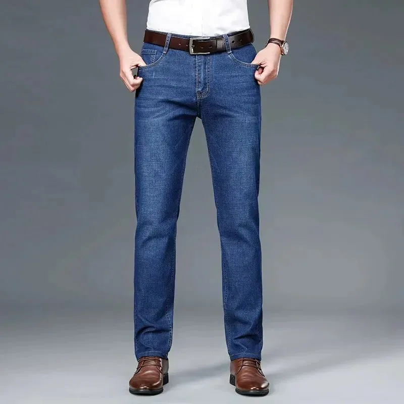 Jean extensible droit décontracté pour hommes, nouveau pantalon en Denim de travail classique bleu noir, à la mode, vêtements de marque masculine, printemps automne 2026 — image 6