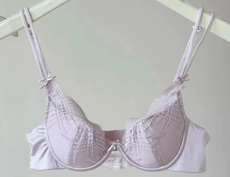 Set intimo mezza coppa Donna Coppa sottile Push Up Reggiseno morbido con ferretto Slip Piccolo petto Raccogliere Supporto laterale Biancheria intima anticedimento 32‑38 — image 8