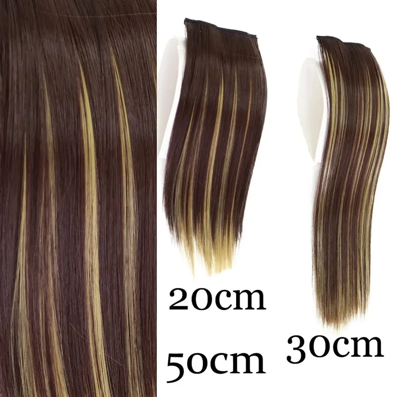 Synthetic Invisable Seamless Hair Pads Clip In One Piece 2Clips Increase hair volume Hair Extensions Top Side Cover Hairpiece — image 13