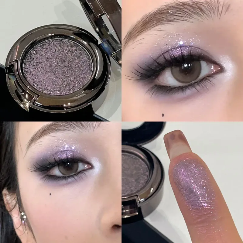 Metallic Glitter Black Blue Eyeshadow Ungu Hijau Metallic Highlighter Eyeshadow Diamond Tahan Lama Solek Mata Wanita Kosmetik