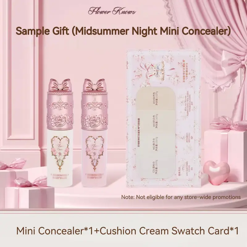 Flower Knows Cushion Foundation Shade Card + คอนซีลเลอร์ขนาดเล็ก Long-Lasting Moisturizing Full Coverage Face Makeup Sample Set — image 2