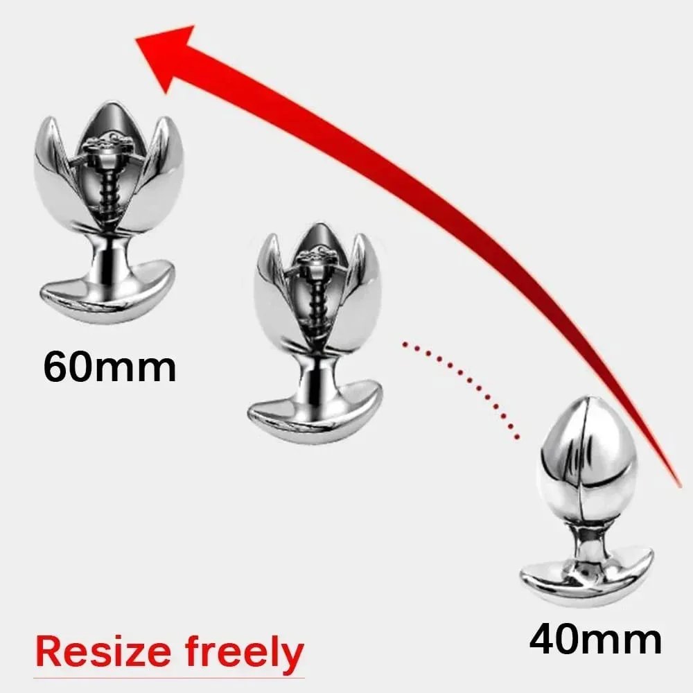 Stainless Steel Anal Chastity Lock Openable Butt Plug Heavy Anus Beads Vaginal Dilator Anal Sex Toys For Men Woman Gay — image 2