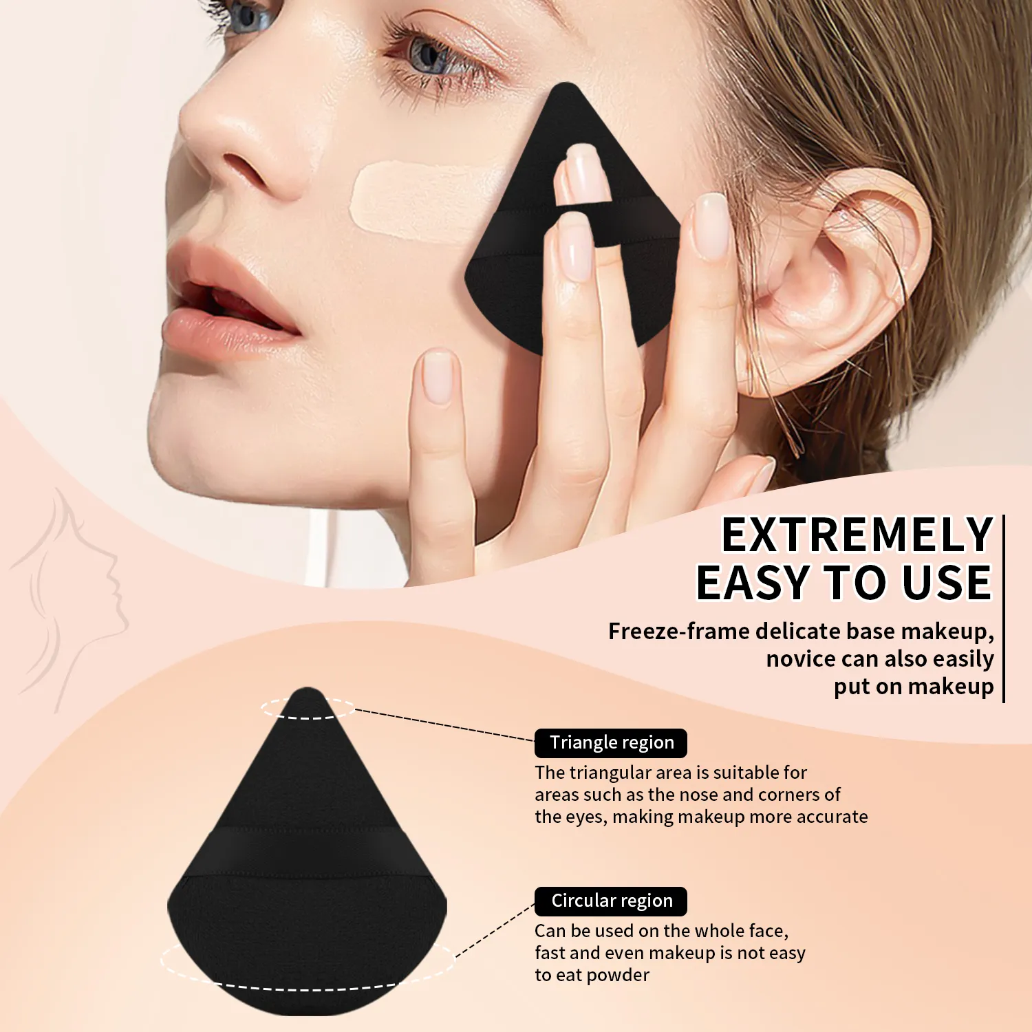 33 pezzi tutto in uno set di strumenti per il trucco 15 pennelli spugne di bellezza soffio di polvere bigodino per ciglia con custodia per trucco completo del viso — image 5