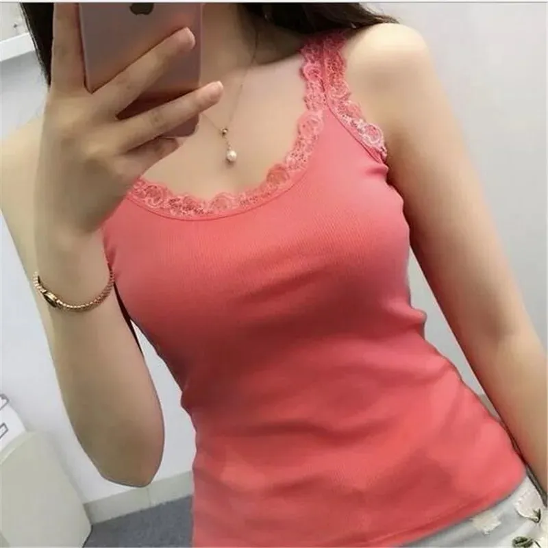 Camisole Lingere Tank Top Lace Strap White Black Sleep Vest Bralette Crop Top Sexy Camis Slim Corset Undershirt Tanks