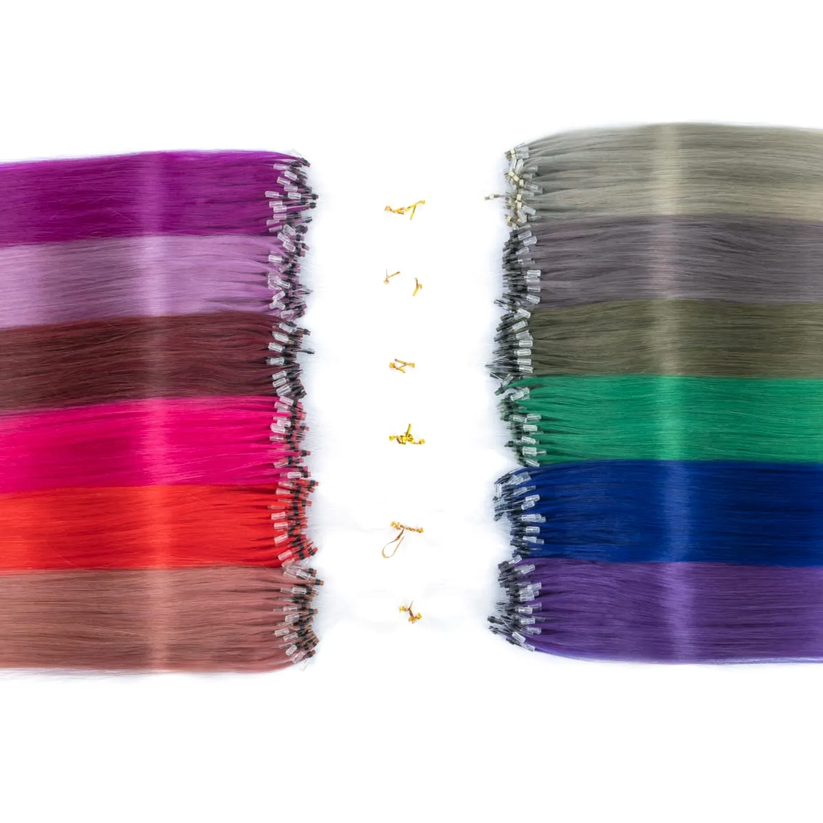 Extensions de cheveux humains colorés à micro maillons, sans colle, cheveux humains vierges, pour femmes et filles, 50 brins colorés, 30G, gris — image 8