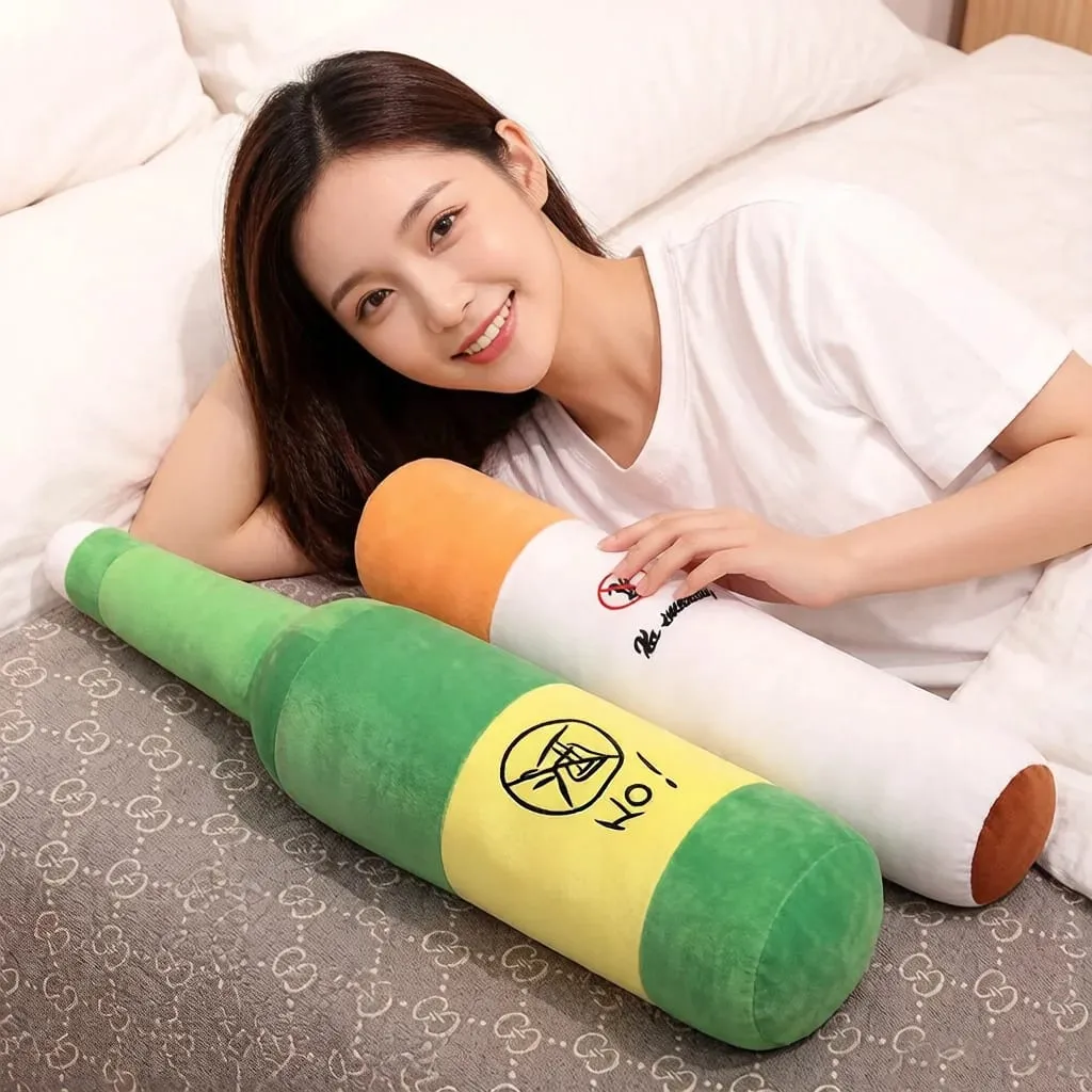 30/50 ซม.ไม่สูบบุหรี่บุหรี่สีเขียวขวดไวน์ตุ๊กตาPlushของเล่นสร้างสรรค์ตลกเช่นReal Man Plushie Propของขวัญ — image 2
