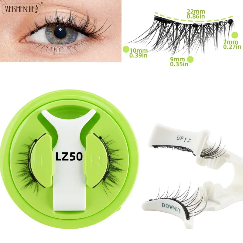 1/3 คู่ Magnetic Eye Lashes ขนตาทำด้วยมือ Soft Reusable Magnetic Lashes ดูธรรมชาติ 3D False Lashes แต่งหน้าแหนบชุด — image 9