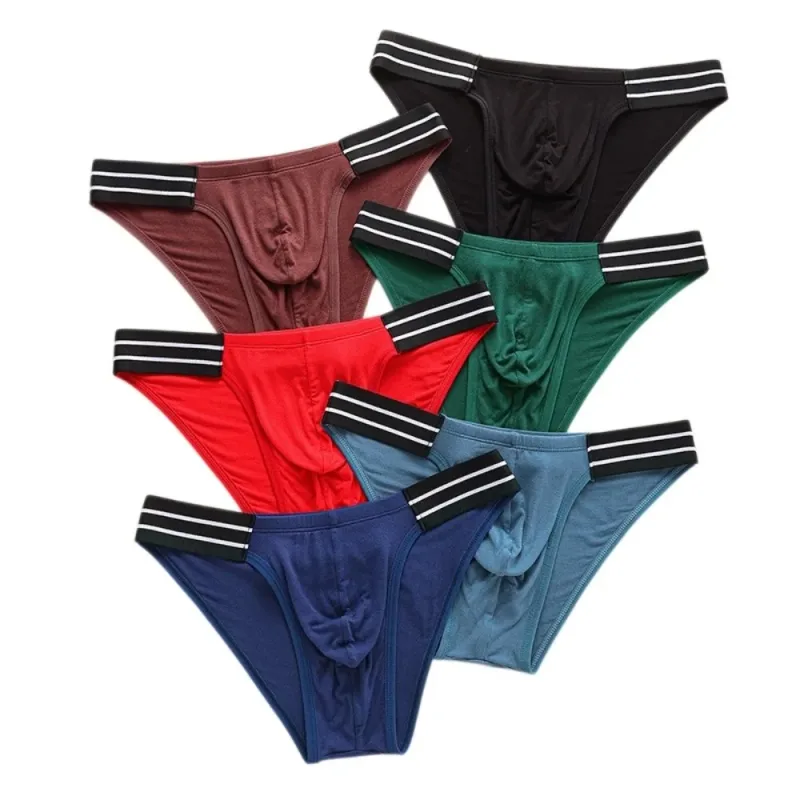 Lingerie Triangle pour hommes, culotte taille moyenne, respirante, fine, à rayures, grande taille, sous-vêtements pour hommes, quatre saisons — image 5