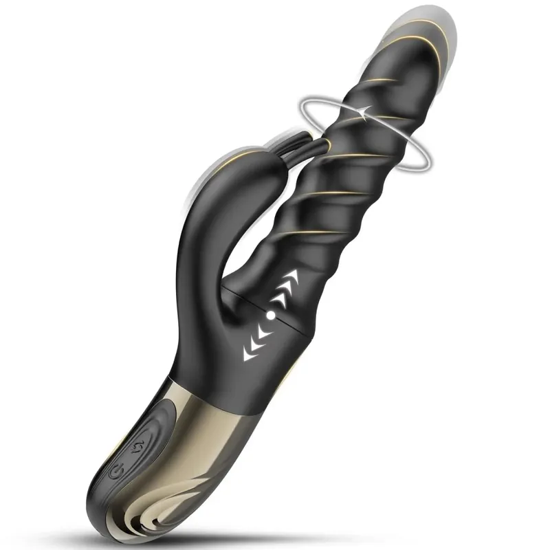 Nieuwe Vrouwen Rabbit Vibrator Roterende Stak Trillingen Clit G-spot Vaginale Tepel Stimulator Massager Vrouwelijke Masturbator Seksspeeltje