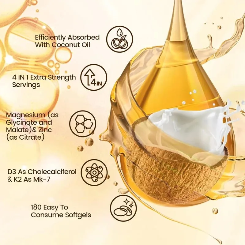 Nahrungsergänzungsmittel zur Unterstützung der Knochen- und Gelenkgesundheit mit Zink-Magnesium für Muskelwachstum, Herz, Wohlbefinden, Immunfunktion, Energie — image 3