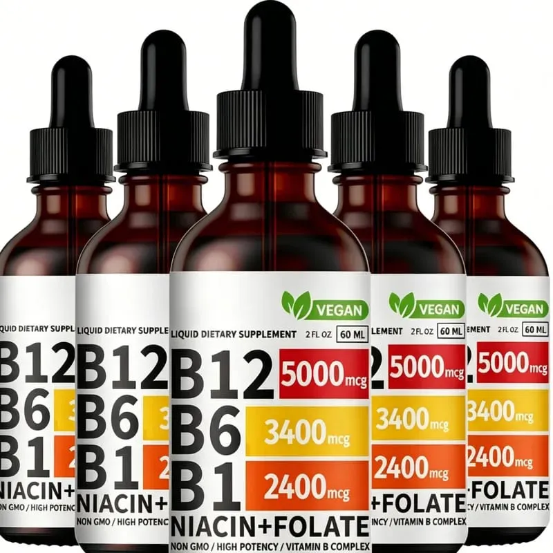 Vitamin B6 Drops Complex B12 B1 Folat Flydende Supplement Support Fordøjelsessystem Drops Flydende Triple Absorption Flydende Drop — image 9