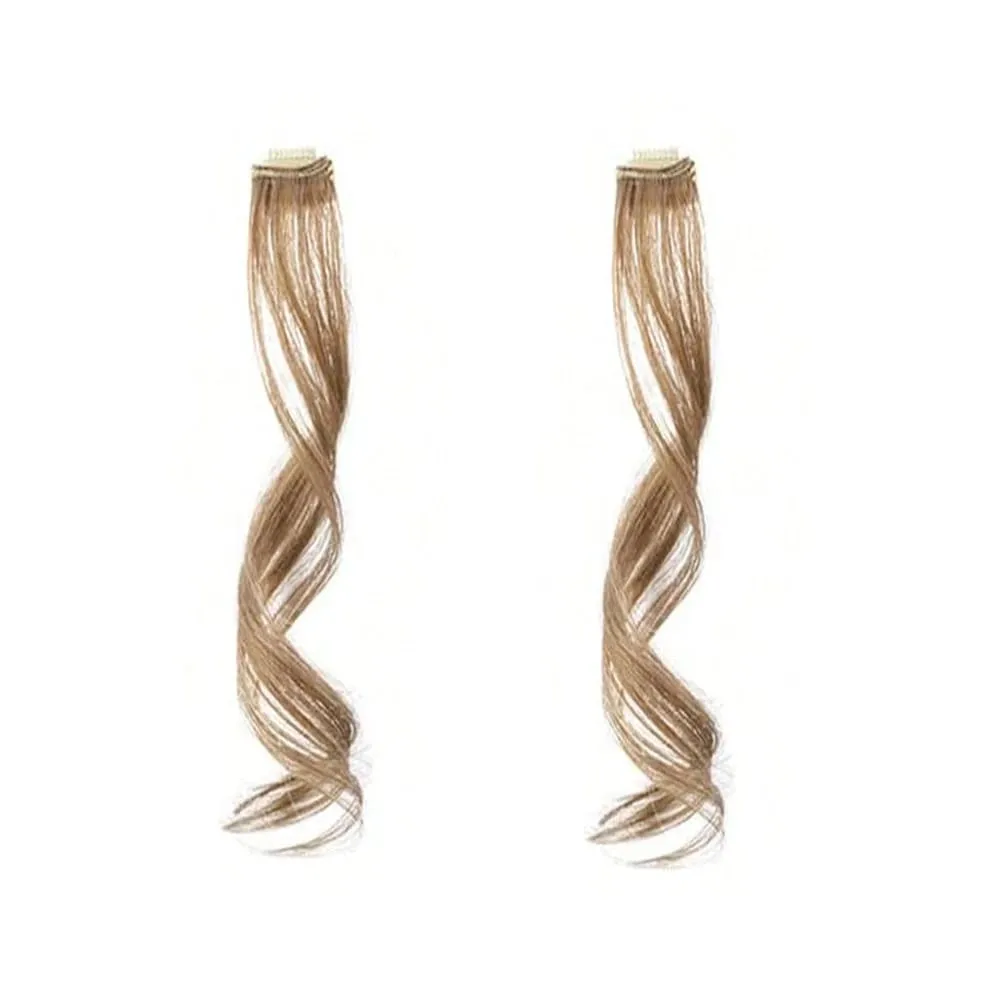 ยาวด้านข้าง Bangs 2 PCS สังเคราะห์ชุดหยักลอนคลิปในผ้าม่าน Bangs ด้านหน้า Bangs Face-Framing ไฮไลท์สำหรับสตรี — image 3