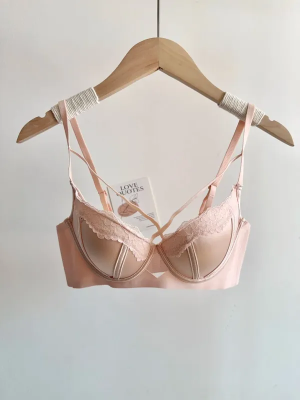 Französisches Spitzen-Push-up-BH-Set, gepunktet, kleine Körbchenformung, süße sexy erotische Dessous, Komfort-Bügel, Damen-Intimbekleidung, S-XL — image 13