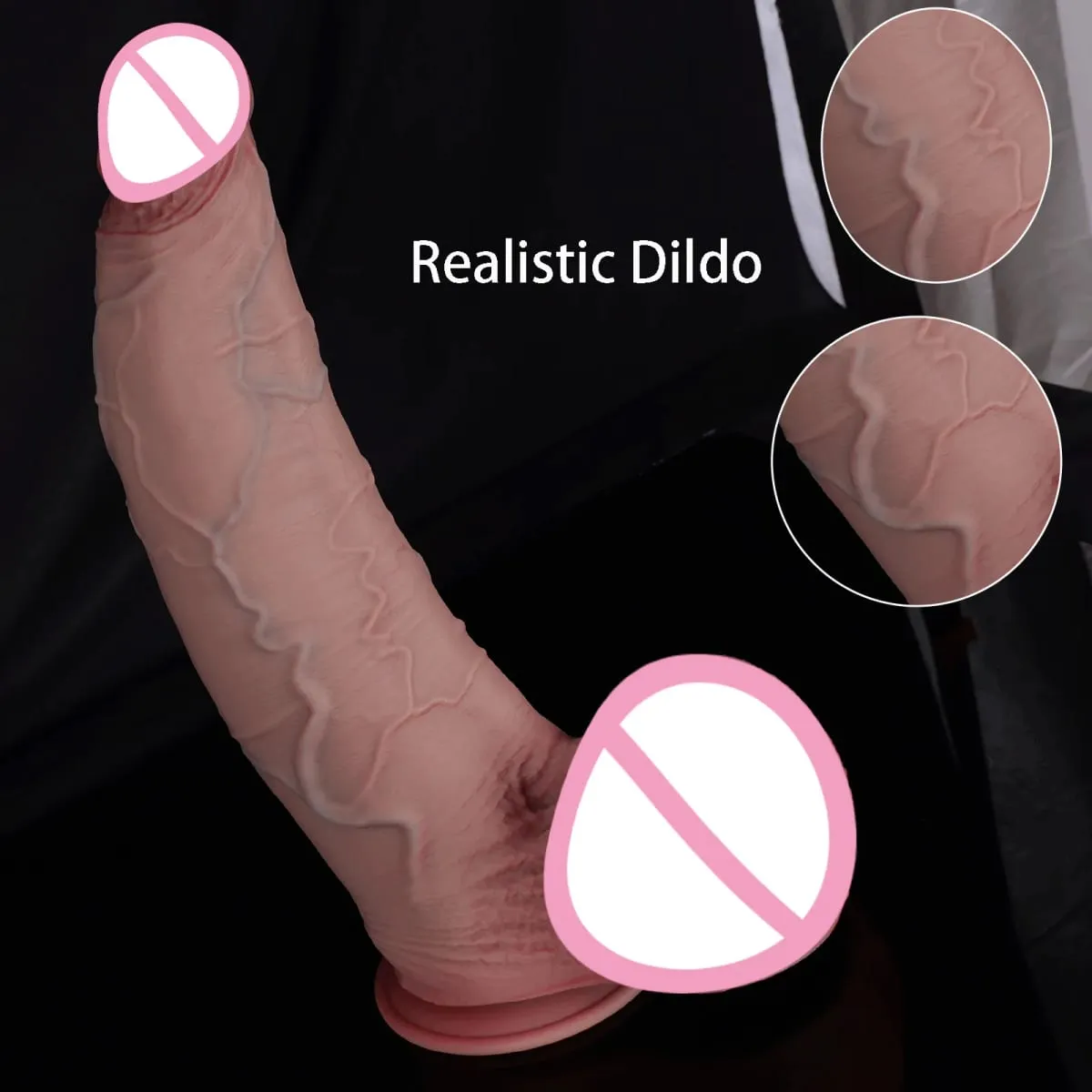 Ventosa per pene in silicone morbido e spesso super realistico, adatta per l'inserimento vaginale, giocattoli sessuali per adulti per donne e uomini gay — image 3