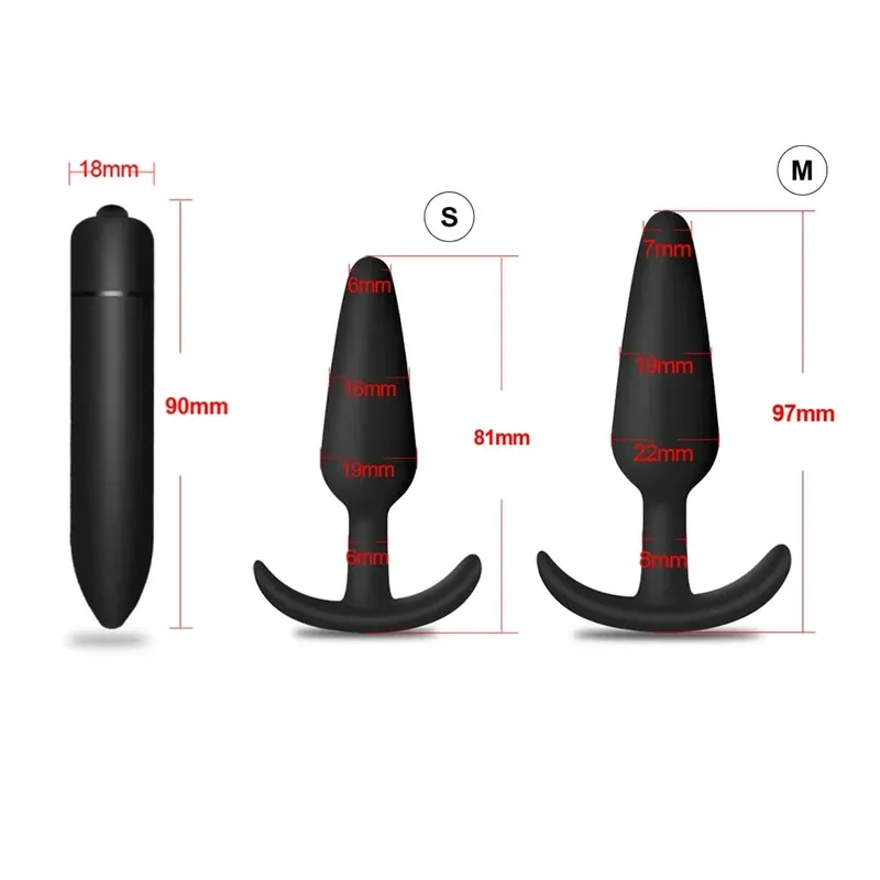 4 adet acemi silikon Butt Plug Anal Plug erkekler için prostat masaj aleti eşcinsel Mini Anal kurşun vibratör seks oyuncak erkekler kadınlar için