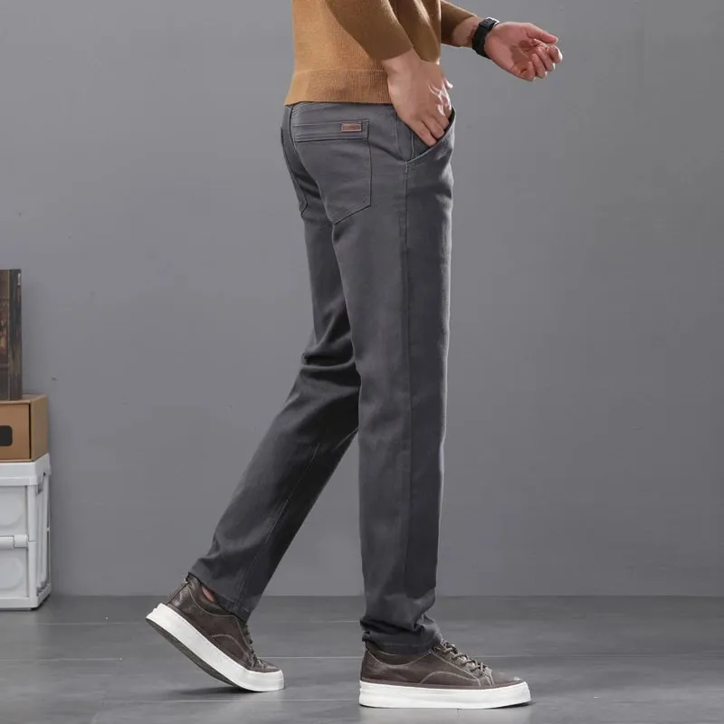 Jean en coton élastique pour hommes, pantalon droit ajusté, décontracté, doux et confortable, mode coréenne, Denim, nouvelle collection printemps 2026 — image 5