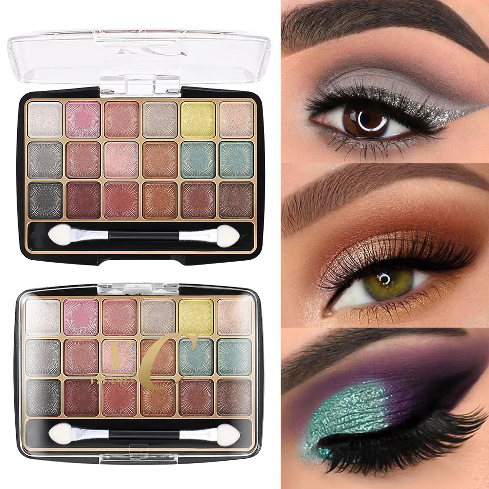18 Colors Glitter Eyeshadow Palette Long Lasting Korean Eye Makeup Matte Shimmer Pigment Nude Eyeshadow Palette Cosmetics — image 2