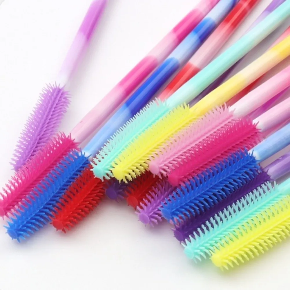 50 pezzi pennelli per ciglia usa e getta strumenti per trucco in silicone mascara bacchetta applicatore arcobaleno colore microbrush pettine per sopracciglia ragazza — image 4