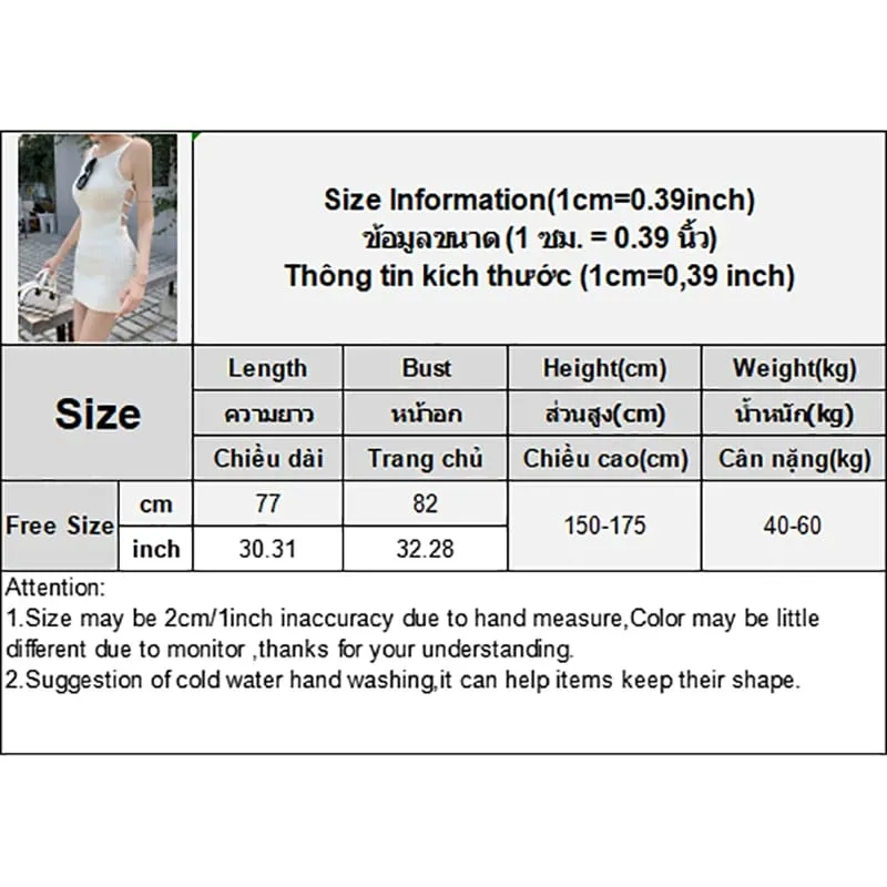 ชุดเดรสเปิดหลังผู้หญิงถักสไตล์เกาหลี Hotsweet Chic Sheath Mini Dress — image 6