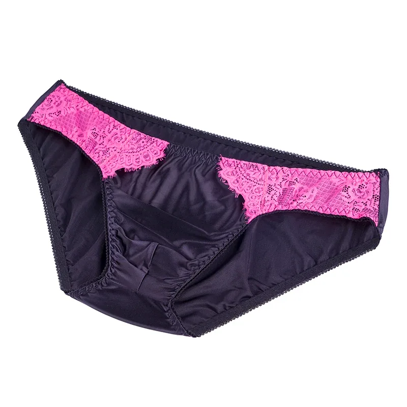Slip Sexy pour hommes, confortable, sain, élastique, pochette souple, taille moyenne, sous-vêtements purs, dentelle brillante, sous-vêtements gai — image 15