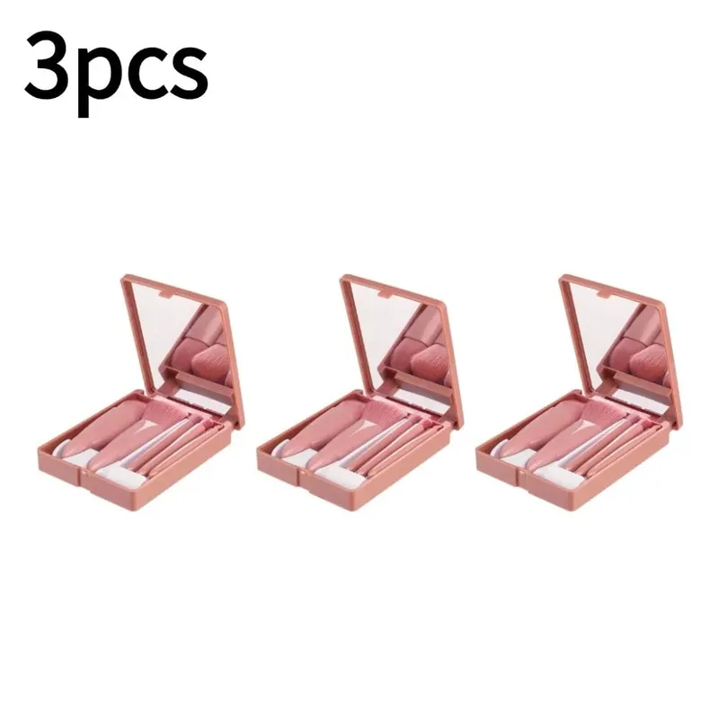 Βούρτσες Small Complete Function Cosmetic Brushes Kit with Case and Mirror 5 τμχ Σετ πινέλα μακιγιάζ μεγέθους ταξιδιού Mini makeup — image 9