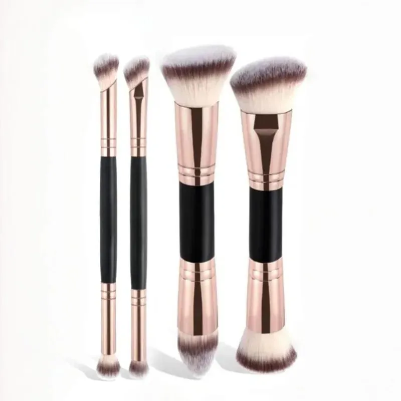 Ensemble de pinceaux de maquillage de base à double extrémité, avec boîte, pour fond de teint, poudre, Blush, détails pour fard à paupières, débutant, voyage, 4 pièces — image 8