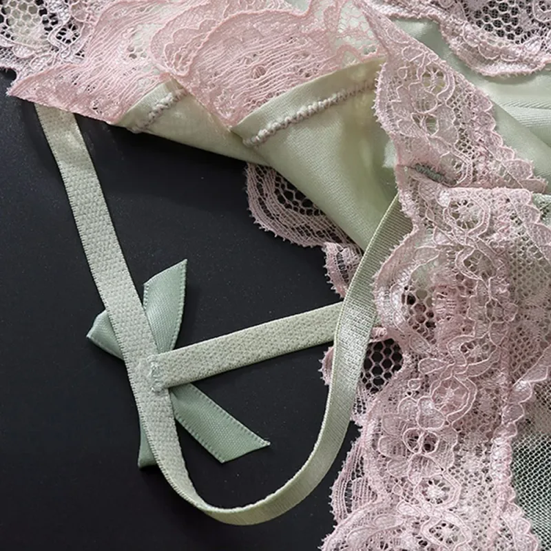 Hommes Triangle culotte dentelle garniture papillon noeud motif fleur mince Super confortable U renflement poche respirant Transparent Underwe — image 10