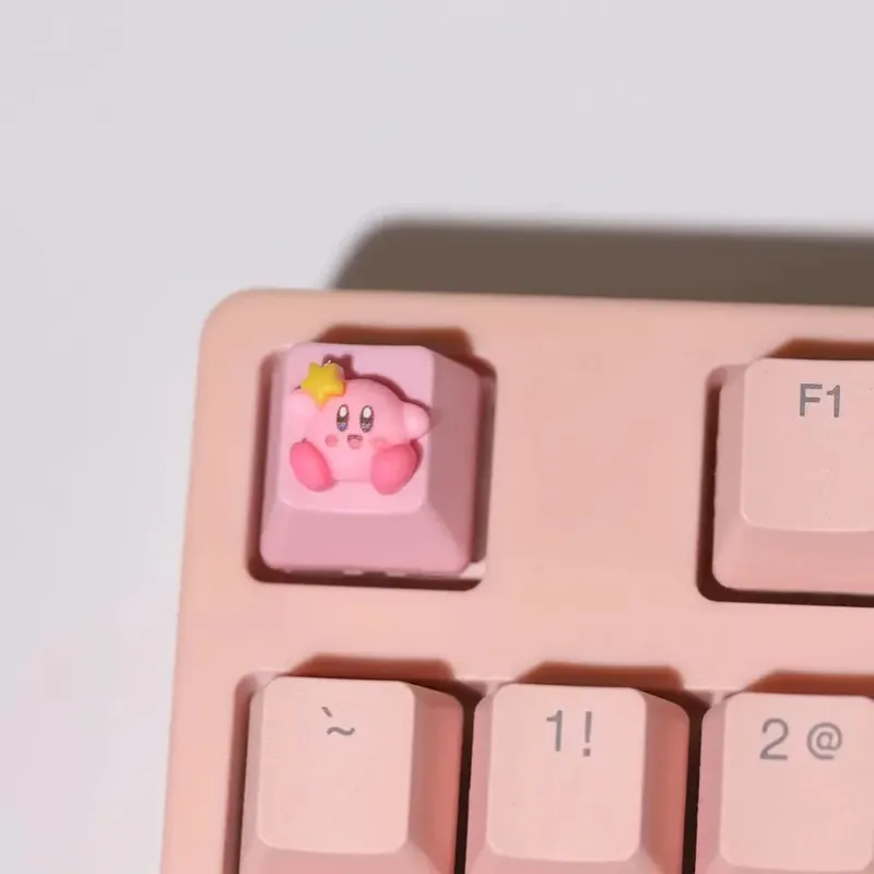 Kirby Keycaps แป้นพิมพ์สำหรับ Mechanical น่ารักหมวกชุดปุ่มส่วนบุคคล Keycaps DIY หมวกอะนิเมะการ์ตูนสีชมพู 3D Keycaps — image 9