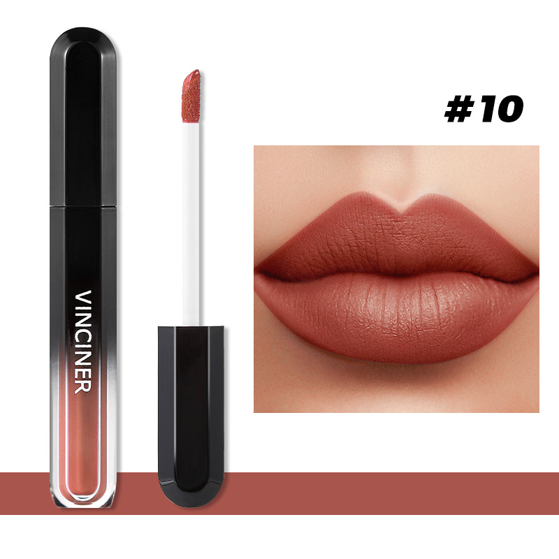 12 สีลิปสติก Matte Dark BROWN Lip GLOSS เครื่องสำอางค์กันน้ำสีแดง Lip Glaze Non-Stick CUP LongLasting lip Tint แต่งหน้า — image 16