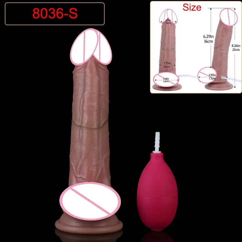 Hluboké žíly Ultra stříkající dildo Silikon Skin Touch Dlouhá ejakulační zátka na zadeček Pro muže Ženy Stimuluje G-Spot 18+ Sexuální hračky — image 12