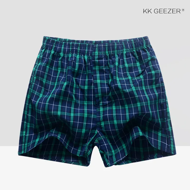 Herrunderkläder Boxerpläterade kalsonger 100 % bomull Shorts Herr Randiga trosor Lösa hög kvalitet Oversize Andas Dropshipping — image 21
