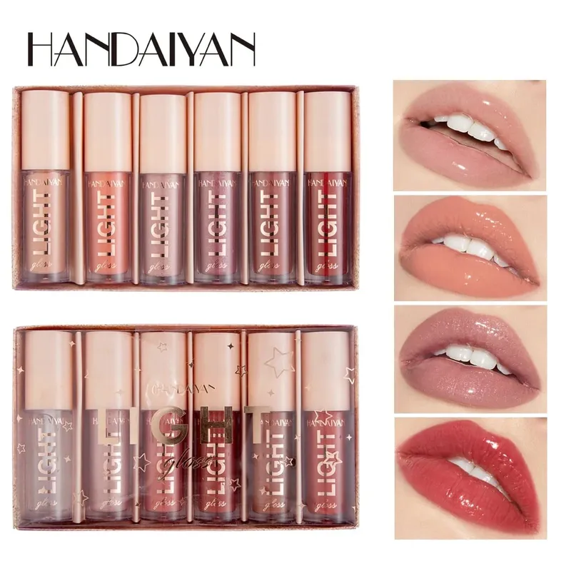 6 PCS Lipgloss Set Liquid Lip Stain Makeup for women Non Stick Cup Mirror Light Lip Glosses Long lasting Lip Gloss Kit Cosmetics — image 1