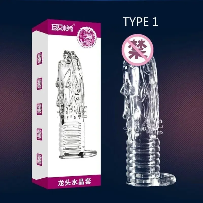 4 ประเภท ThickenอวัยวะเพศชายขยายแขนReusable Condom Cock Extender DELAY Ejaculation Sexของเล่นสำหรับชายIntimate Goods