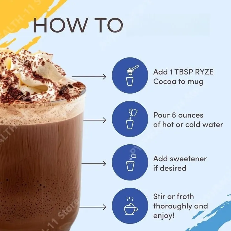 Integratore per dormire con cacao in polvere ai funghi con 6 miscele di funghi adattogeni Reishi L-teanina e glicina per aiutare ad addormentarsi — image 6